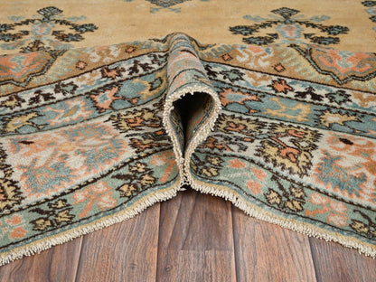 Beige 6'1" x 8'8" Tribal & Geometric Hand knotted Wool Rug - Sku: O02757