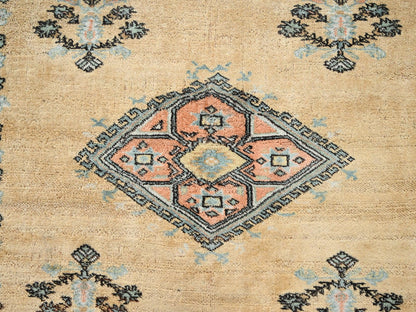 Beige 6'1" x 8'8" Tribal & Geometric Hand knotted Wool Rug - Sku: O02757