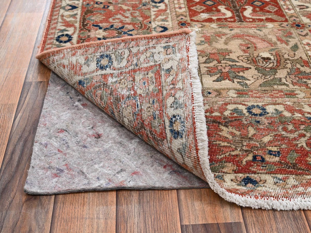Vintage hand-knotted wool rug in Red & Rust Red, 6'10" x 9'10" — SKU O02758 (view 5)