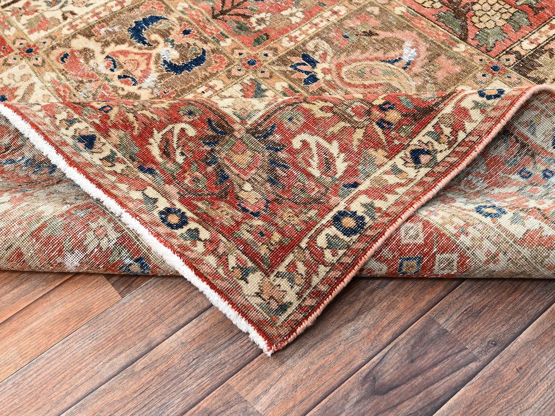 Vintage hand-knotted wool rug in Red & Rust Red, 6'10" x 9'10" — SKU O02758 (view 7)