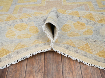 Kazak Kazak hand-knotted wool rug in Ivory & Light Blue, 11'3" x 14'6" — SKU O02759 (view 6)