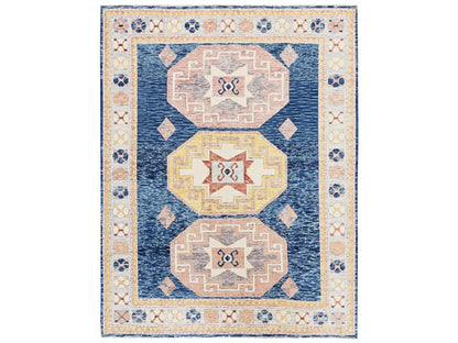 Black 7'10" x 10'2" Kazak Hand knotted Wool Rug - Sku: O02761