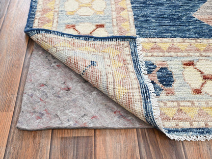Black 7'10" x 10'2" Kazak Hand knotted Wool Rug - Sku: O02761