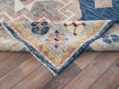 Black 7'10" x 10'2" Kazak Hand knotted Wool Rug - Sku: O02761