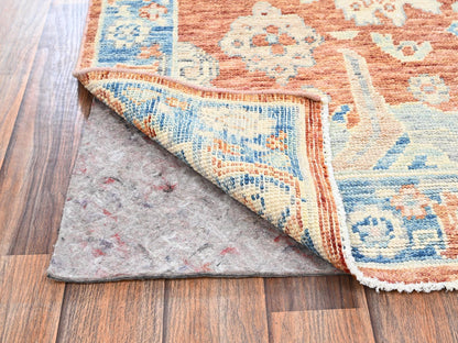 Brown 4'11" x 6'9" Oushak And Peshawar Hand knotted Wool Rug - Sku: O02762