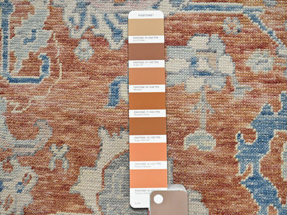 Brown 4'11" x 6'9" Oushak And Peshawar Hand knotted Wool Rug - Sku: O02762