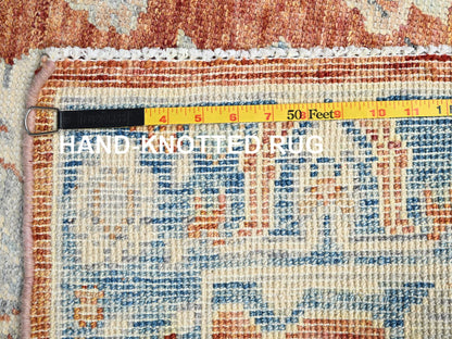 Brown 4'11" x 6'9" Oushak And Peshawar Hand knotted Wool Rug - Sku: O02762
