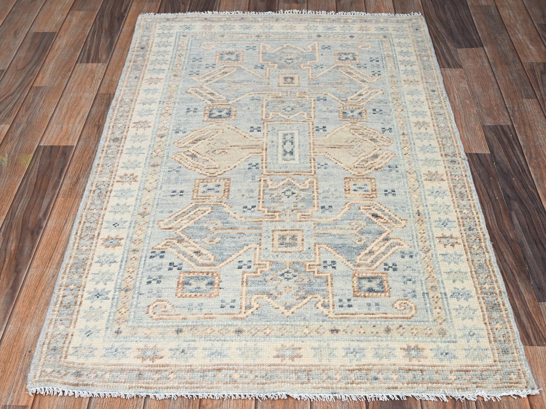 Oushak hand-knotted wool rug in Gray & Ivory, 3' x 4'7" — SKU O02763 (view 2)