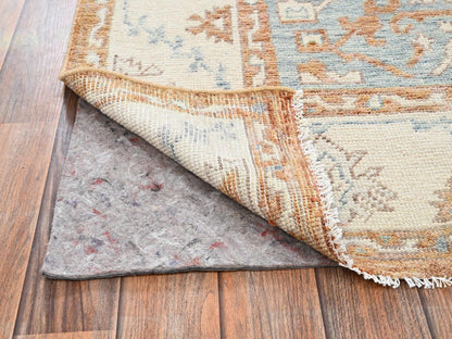 Blue 4'10" x 7'0" Oushak And Peshawar Hand knotted Wool Rug - Sku: O02765
