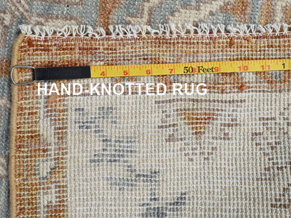 Blue 4'10" x 7'0" Oushak And Peshawar Hand knotted Wool Rug - Sku: O02765