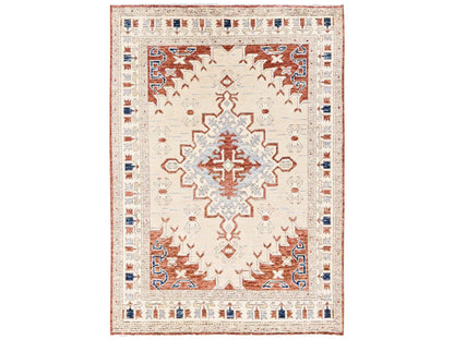 Oushak hand-knotted wool rug in Ivory, 4'10" x 6'10" — SKU O02766