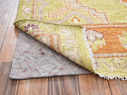 Green 4'11" x 7'1" Oushak And Peshawar Hand knotted Wool Rug - Sku: O02767