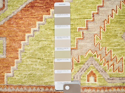 Green 4'11" x 7'1" Oushak And Peshawar Hand knotted Wool Rug - Sku: O02767