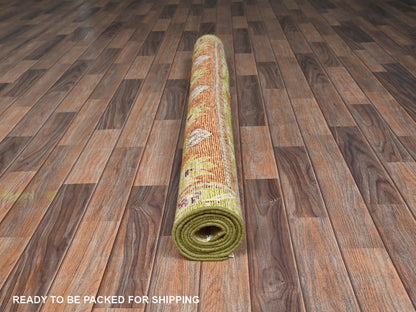 Green 4'11" x 7'1" Oushak And Peshawar Hand knotted Wool Rug - Sku: O02767