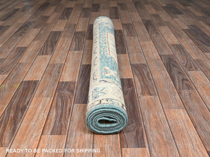 Kazak Kazak hand-knotted wool rug in Teal & Ivory, 4'8" x 6'10" — SKU O02769 (view 5)