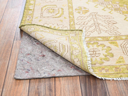 Green 5'0" x 7'1" Oushak And Peshawar Hand knotted Wool Rug - Sku: O02770