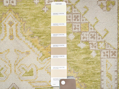 Green 5'0" x 7'1" Oushak And Peshawar Hand knotted Wool Rug - Sku: O02770