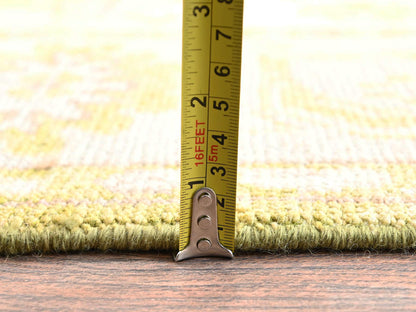 Green 5'0" x 7'1" Oushak And Peshawar Hand knotted Wool Rug - Sku: O02770