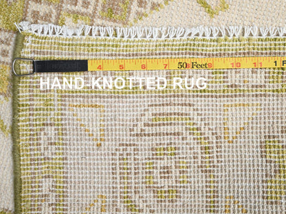 Green 5'0" x 7'1" Oushak And Peshawar Hand knotted Wool Rug - Sku: O02770