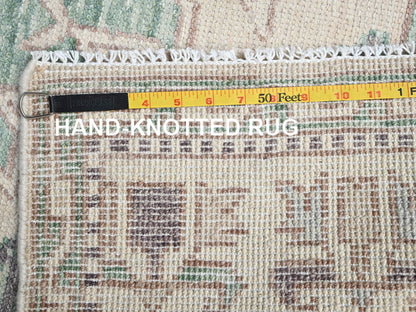 Green 4'10" x 7'0" Oushak And Peshawar Hand knotted Wool Rug - Sku: O02771