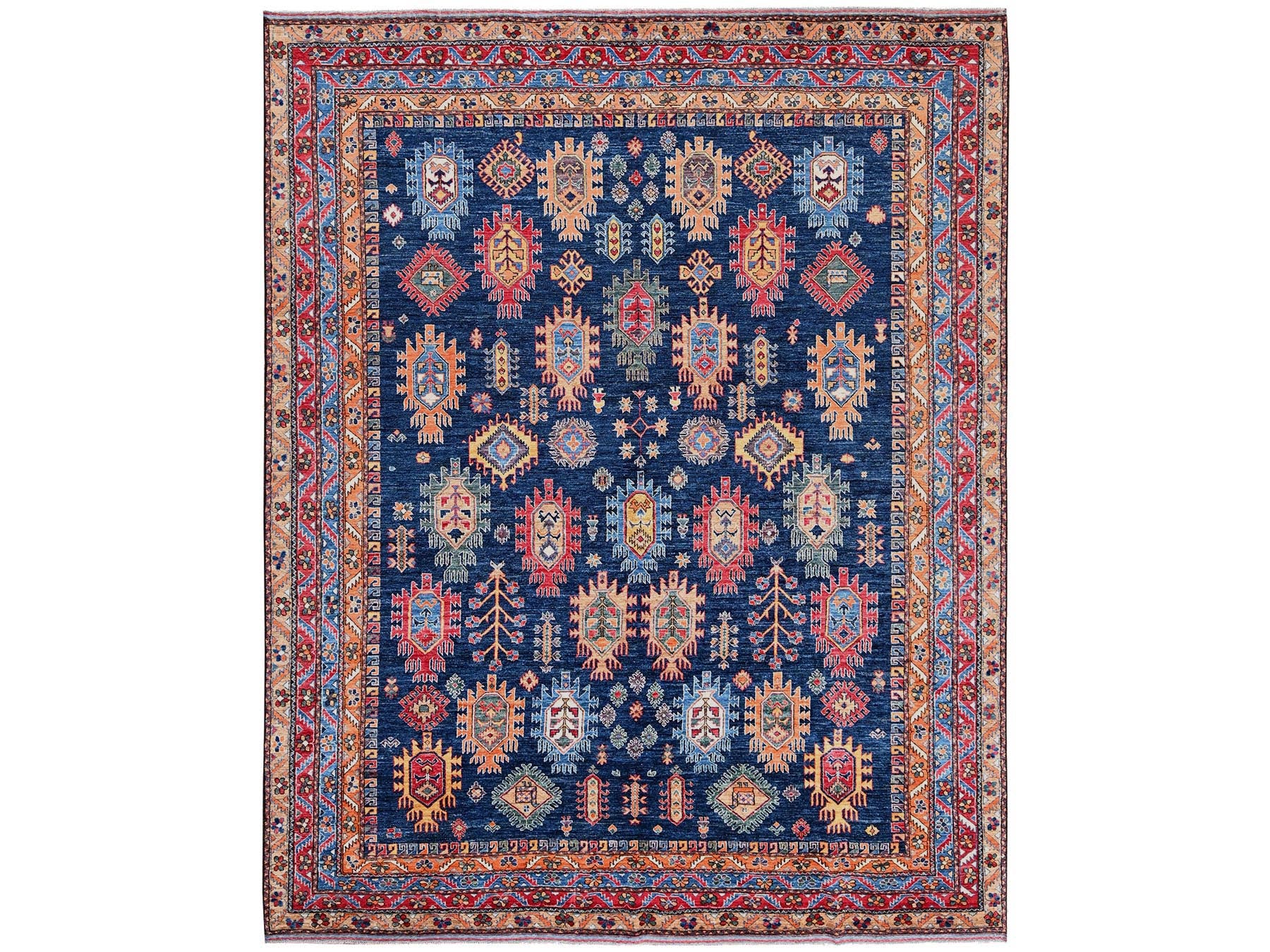 Blue 9'9" x 12'0" Kazak Hand knotted Wool Rug - Sku: O02773