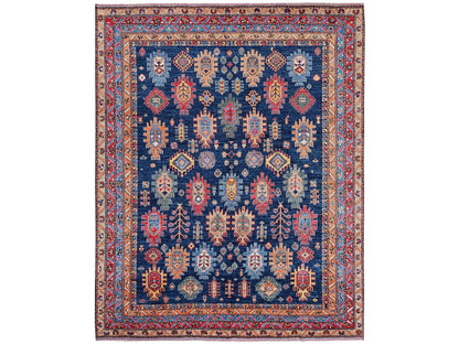 Blue 9'9" x 12'0" Kazak Hand knotted Wool Rug - Sku: O02773