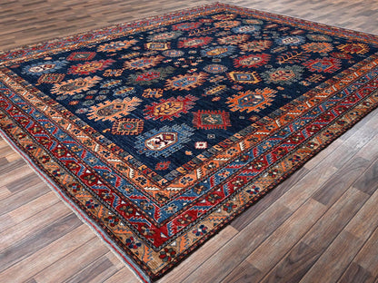 Blue 9'9" x 12'0" Kazak Hand knotted Wool Rug - Sku: O02773