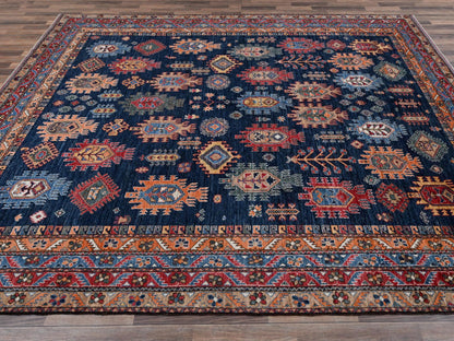 Blue 9'9" x 12'0" Kazak Hand knotted Wool Rug - Sku: O02773