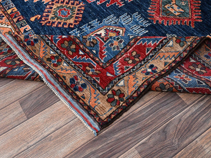 Blue 9'9" x 12'0" Kazak Hand knotted Wool Rug - Sku: O02773
