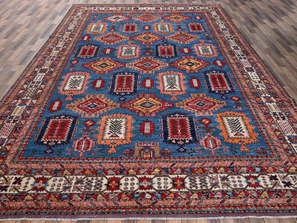Blue 9'11" x 13'11" Kazak Hand knotted Wool Rug - Sku: O02774