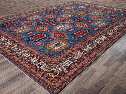Blue 9'11" x 13'11" Kazak Hand knotted Wool Rug - Sku: O02774