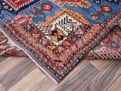 Blue 9'11" x 13'11" Kazak Hand knotted Wool Rug - Sku: O02774