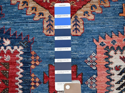 Blue 9'11" x 13'11" Kazak Hand knotted Wool Rug - Sku: O02774