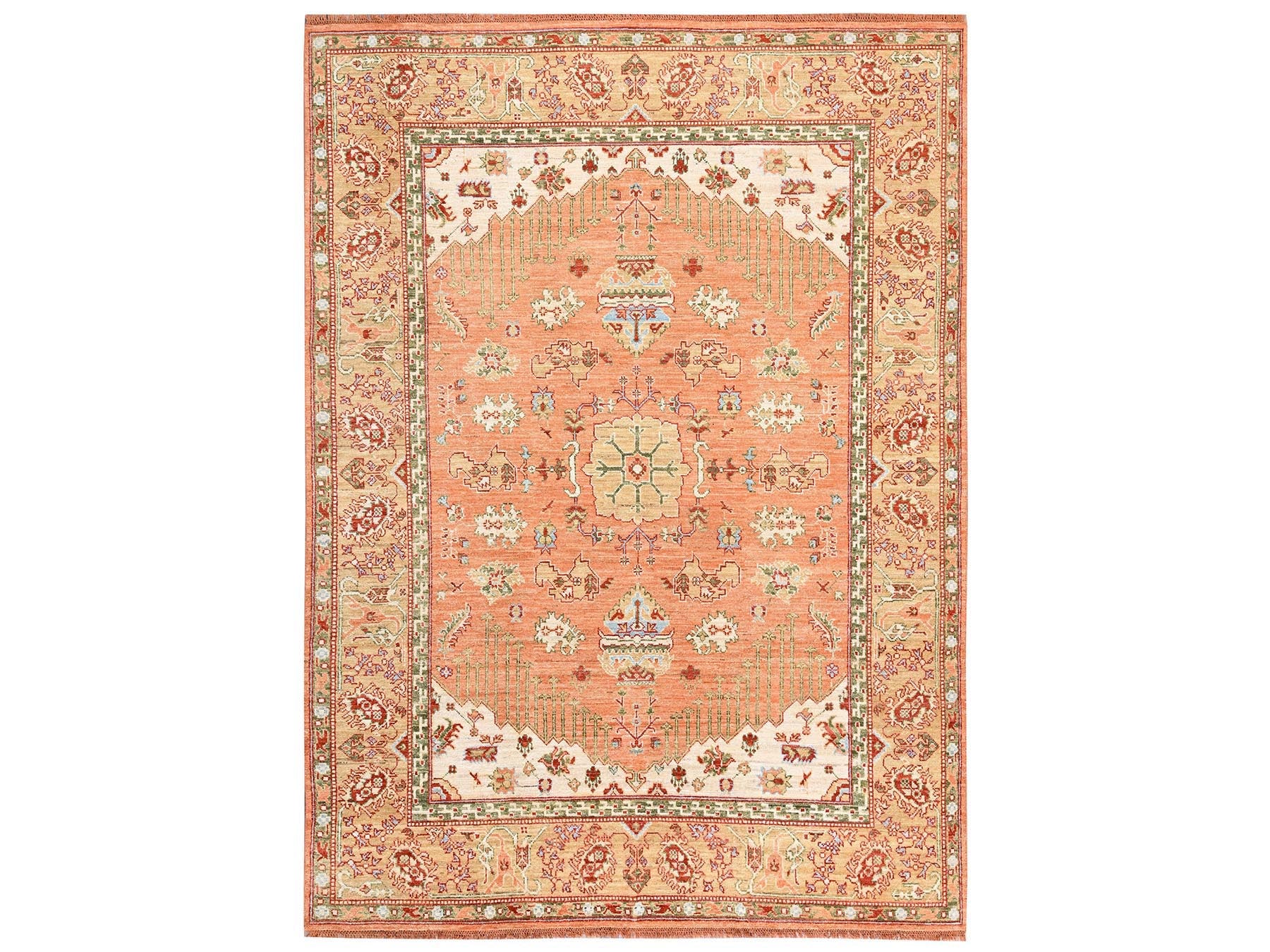Oushak Oushak hand-knotted wool rug in Orange & Brown, 8'8" x 11'9" — SKU O02776