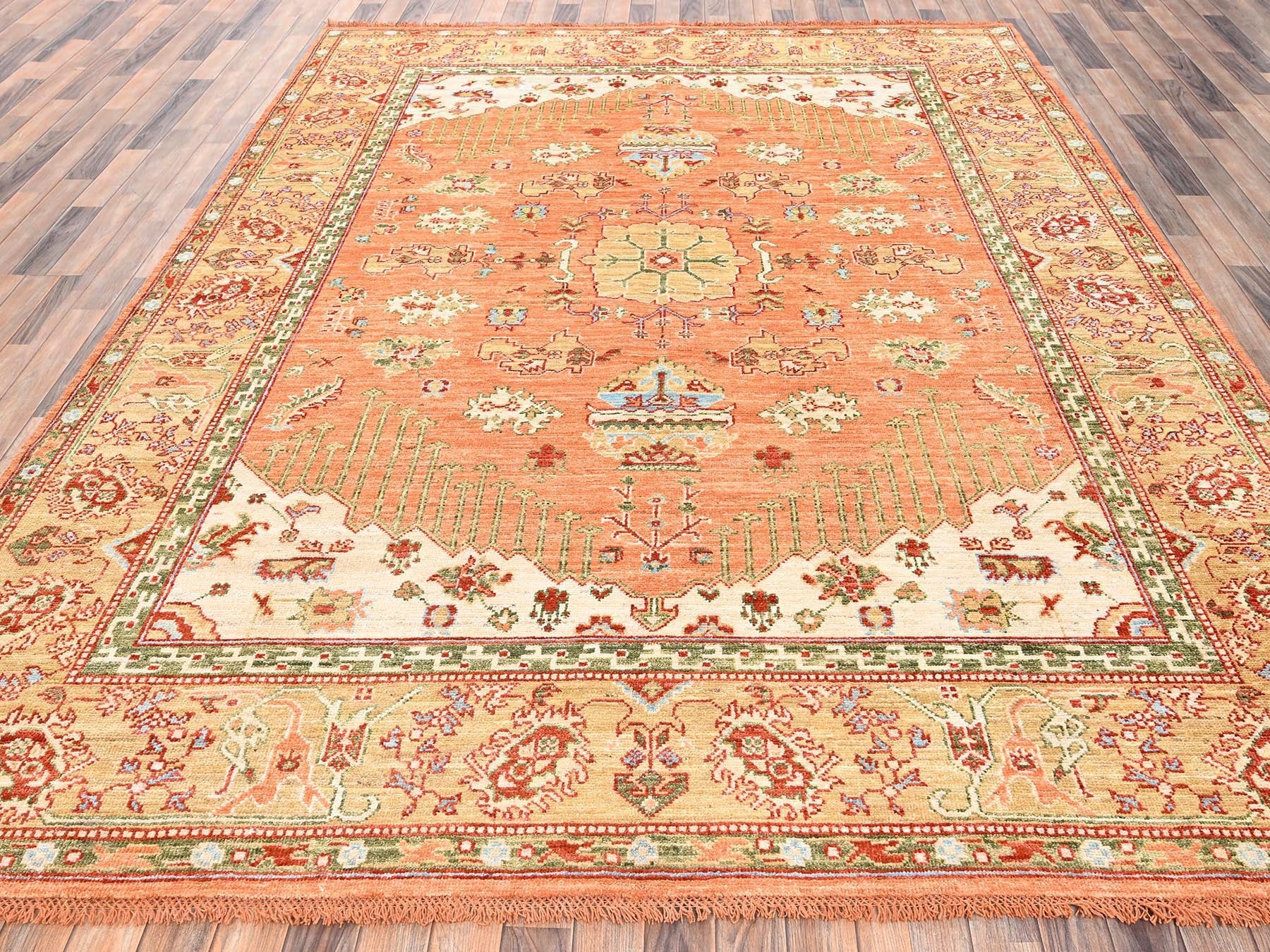 Oushak Oushak hand-knotted wool rug in Orange & Brown, 8'8" x 11'9" — SKU O02776 (view 2)