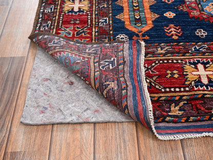 Blue 6'1" x 8'7" Kazak Hand knotted Wool Rug - Sku: O02780