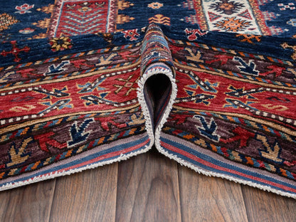 Blue 6'1" x 8'7" Kazak Hand knotted Wool Rug - Sku: O02780