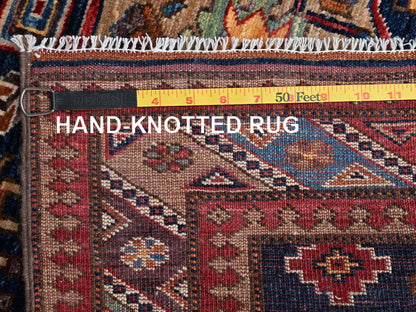 Blue 2'10" x 7'2" Kazak Hand knotted Wool Rug - Sku: O02781