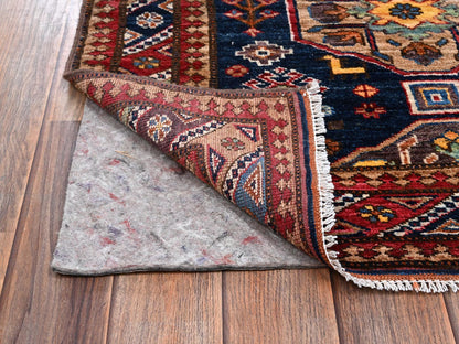 Blue 2'9" x 7'2" Kazak Hand knotted Wool Rug - Sku: O02782