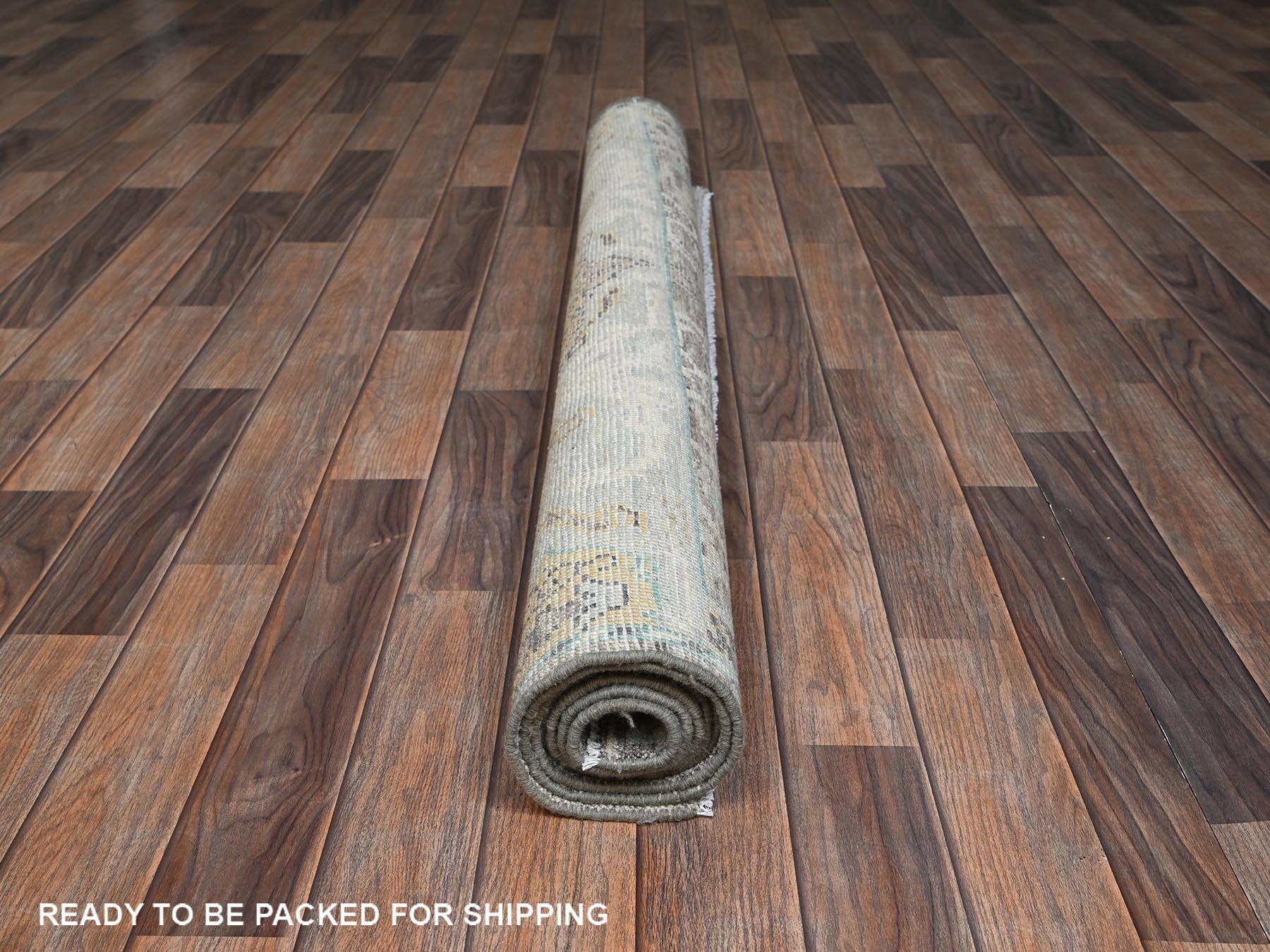 Tribal & Geometric hand-knotted wool rug in Gray, 4'8" x 7'1" — SKU O02783 (view 5)