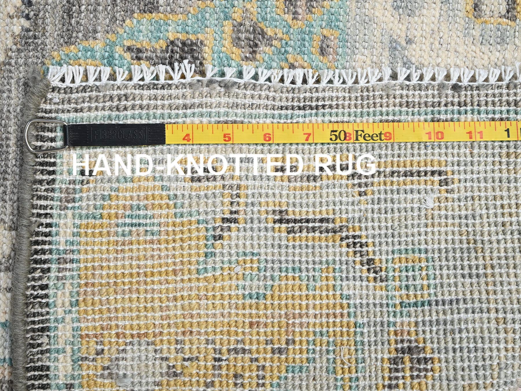 Tribal & Geometric hand-knotted wool rug in Gray, 4'8" x 7'1" — SKU O02783 (view 7)