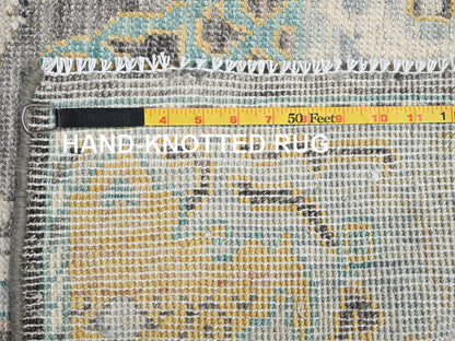 Tribal & Geometric hand-knotted wool rug in Gray, 4'8" x 7'1" — SKU O02783 (view 7)
