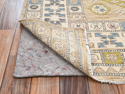 Brown 4'9" x 6'11" Oushak And Peshawar Hand knotted Wool Rug - Sku: O02784