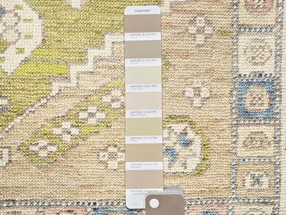 Brown 4'9" x 6'11" Oushak And Peshawar Hand knotted Wool Rug - Sku: O02784
