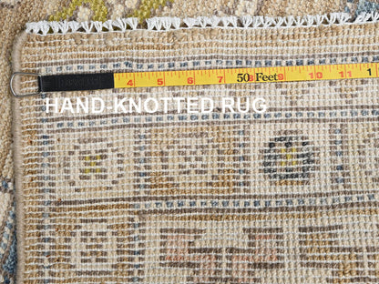 Brown 4'9" x 6'11" Oushak And Peshawar Hand knotted Wool Rug - Sku: O02784