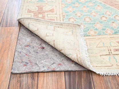 Blue 4'8" x 6'10" Oushak And Peshawar Hand knotted Wool Rug - Sku: O02785