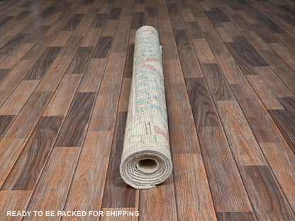 Blue 4'8" x 6'10" Oushak And Peshawar Hand knotted Wool Rug - Sku: O02785