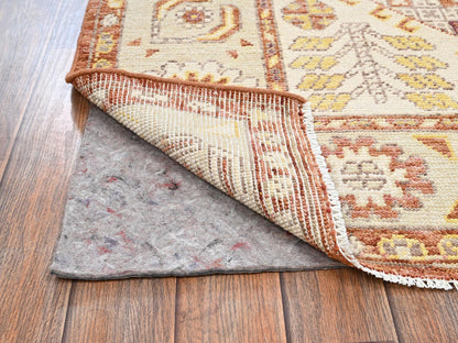 Brown 4'10" x 6'9" Oushak And Peshawar Hand knotted Wool Rug - Sku: O02786