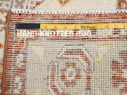 Brown 4'10" x 6'9" Oushak And Peshawar Hand knotted Wool Rug - Sku: O02786