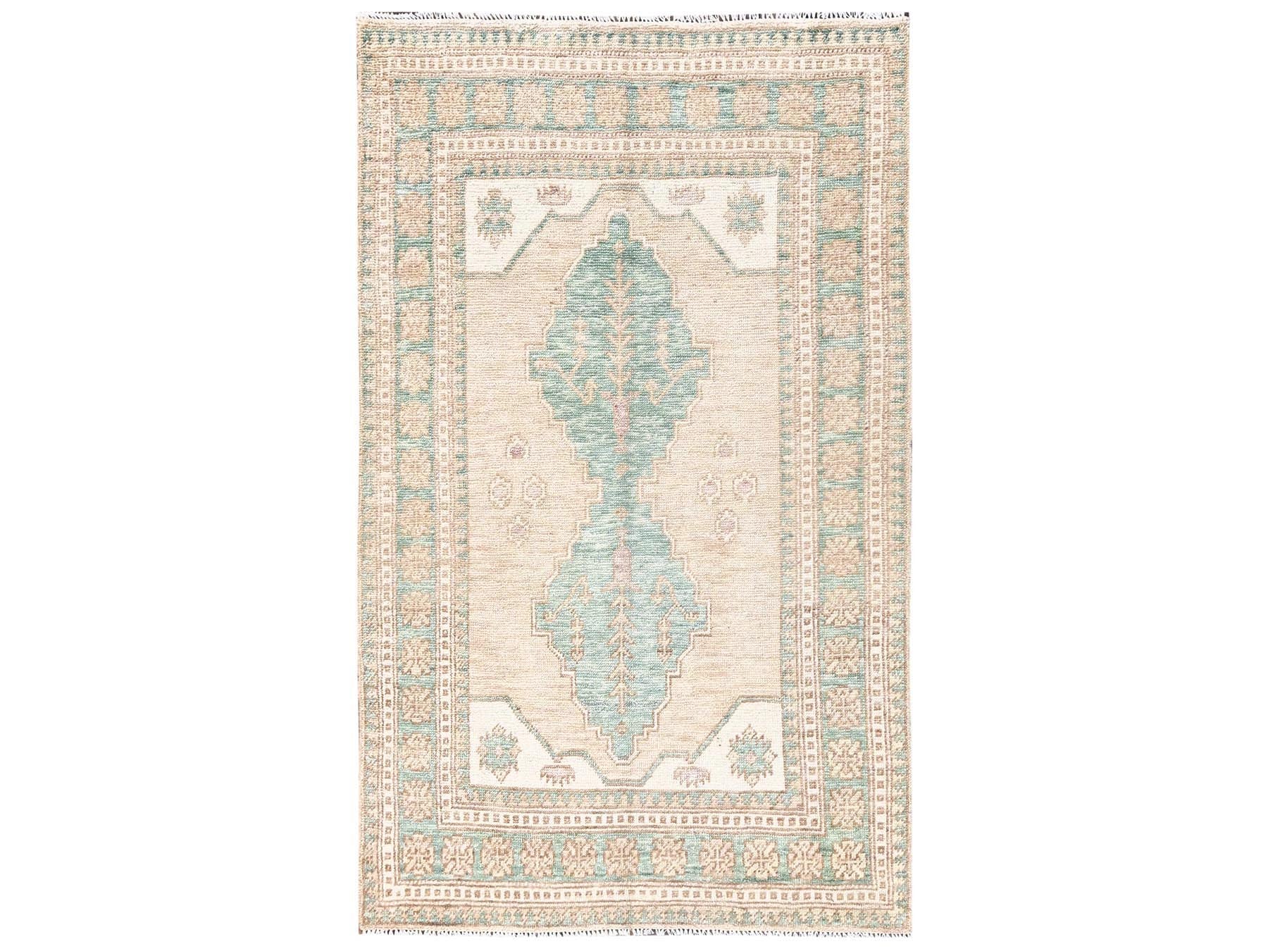 Brown 3'9" x 6'3" Oushak And Peshawar Hand knotted Wool Rug - Sku: O02788